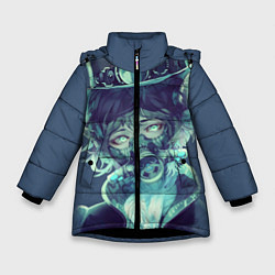 Куртка зимняя для девочки Маска Аниме, цвет: 3D-черный