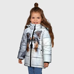 Куртка зимняя для девочки Австралийская овчарка, цвет: 3D-красный — фото 2