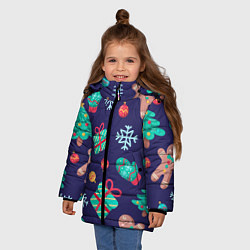Куртка зимняя для девочки Новый Год, цвет: 3D-светло-серый — фото 2