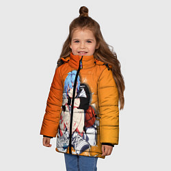 Куртка зимняя для девочки Баскетбол Куроко, цвет: 3D-черный — фото 2