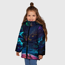 Куртка зимняя для девочки НАЕДИНЕ СО ВСЕЛЕННОЙ, цвет: 3D-черный — фото 2