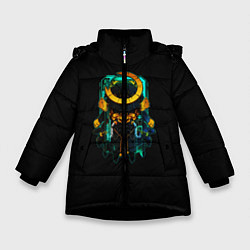 Куртка зимняя для девочки Cyber Samurai, цвет: 3D-черный