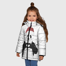 Куртка зимняя для девочки Панда Клаус, цвет: 3D-красный — фото 2