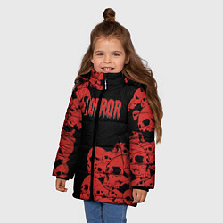 Куртка зимняя для девочки Horror, цвет: 3D-черный — фото 2