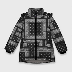 Зимняя куртка для девочки 3D Бандана v black