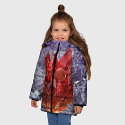Куртка зимняя для девочки Роза инков, цвет: 3D-красный — фото 2
