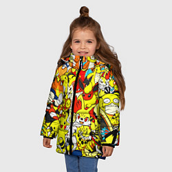 Куртка зимняя для девочки ПОКЕМОНЫ, цвет: 3D-светло-серый — фото 2