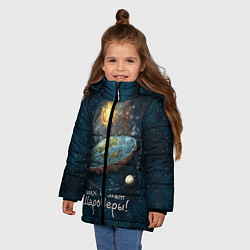 Куртка зимняя для девочки Плоская Земля шах и мат, цвет: 3D-красный — фото 2