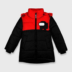 Куртка зимняя для девочки AMONG US - ALONE, цвет: 3D-черный