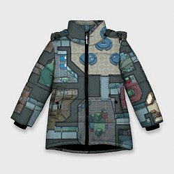 Куртка зимняя для девочки AMONG US - КАРТА, цвет: 3D-черный