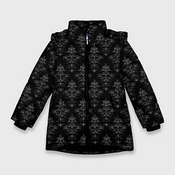 Куртка зимняя для девочки Готический рисунок, цвет: 3D-черный