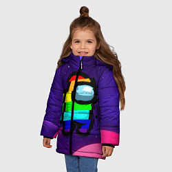 Куртка зимняя для девочки AMONG US - RAINBOW SPACE, цвет: 3D-черный — фото 2