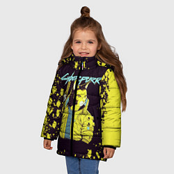 Куртка зимняя для девочки CyberPunk 2077, цвет: 3D-черный — фото 2