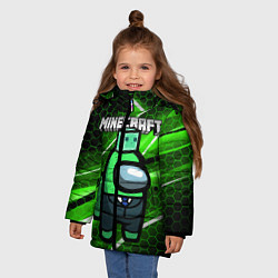Куртка зимняя для девочки Among Us х Minecraft Z, цвет: 3D-красный — фото 2