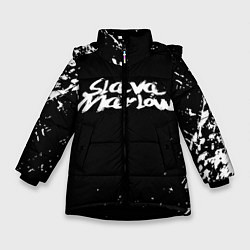 Куртка зимняя для девочки Slava marlow, цвет: 3D-черный