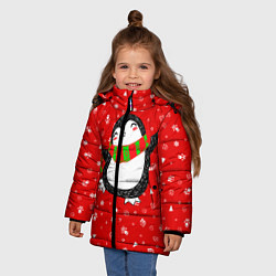 Куртка зимняя для девочки ПИНГВИНЁНОК парная, цвет: 3D-черный — фото 2