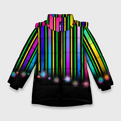 Куртка зимняя для девочки Градиентный звездопад, цвет: 3D-черный