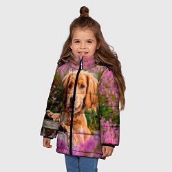 Куртка зимняя для девочки Dog, цвет: 3D-черный — фото 2