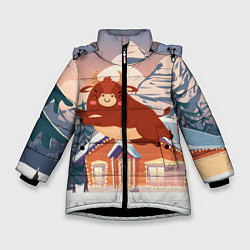 Зимняя куртка для девочки Летящий бык 2021