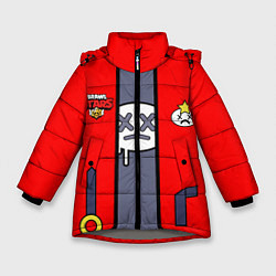 Куртка зимняя для девочки Brawl Stars Edgar косплей, цвет: 3D-светло-серый