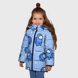 Куртка зимняя для девочки Among Us - Синий цвет, цвет: 3D-черный — фото 2