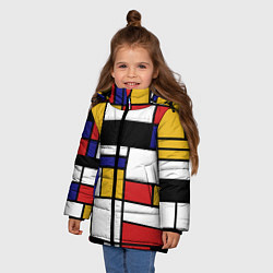Куртка зимняя для девочки Color blocking, цвет: 3D-черный — фото 2