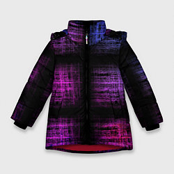 Куртка зимняя для девочки Неоновая абстракция, цвет: 3D-красный