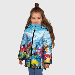 Куртка зимняя для девочки Палитра сноуборд, цвет: 3D-черный — фото 2