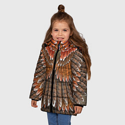Куртка зимняя для девочки Оперение: орел, цвет: 3D-красный — фото 2