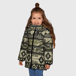 Куртка зимняя для девочки Камуфляжный узор, цвет: 3D-черный — фото 2