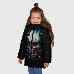 Куртка зимняя для девочки ЧЕРЕП, цвет: 3D-светло-серый — фото 2
