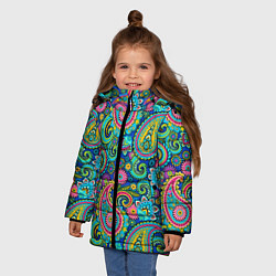 Куртка зимняя для девочки Славянские Узоры, цвет: 3D-красный — фото 2