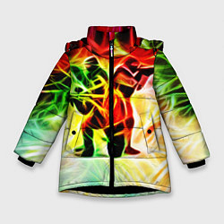 Куртка зимняя для девочки CS GO Neon, цвет: 3D-черный
