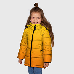 Куртка зимняя для девочки Оранжевый градиент, цвет: 3D-черный — фото 2