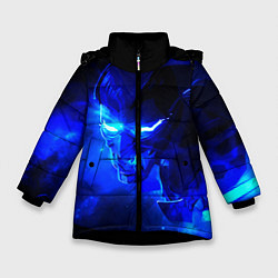 Куртка зимняя для девочки Валорант, цвет: 3D-черный