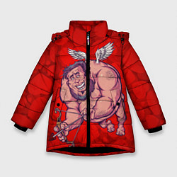 Куртка зимняя для девочки Купидон, цвет: 3D-черный
