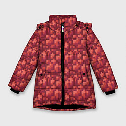 Куртка зимняя для девочки Красный краситель, цвет: 3D-черный