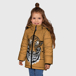 Куртка зимняя для девочки Тигр, цвет: 3D-черный — фото 2