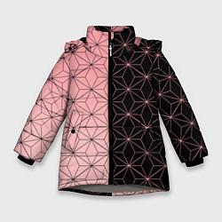 Куртка зимняя для девочки КОСТЮМ НЕЗУКО NEZUKO, цвет: 3D-светло-серый