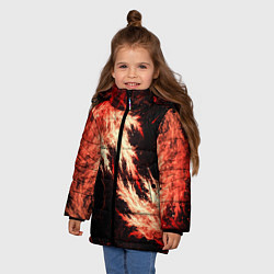Куртка зимняя для девочки Битва огней, цвет: 3D-черный — фото 2
