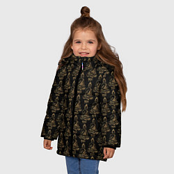 Куртка зимняя для девочки Будда, цвет: 3D-черный — фото 2