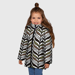 Куртка зимняя для девочки Африканский племенной узор, цвет: 3D-черный — фото 2