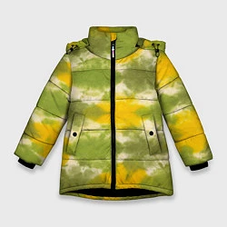 Куртка зимняя для девочки Разводы краски, цвет: 3D-черный