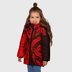 Куртка зимняя для девочки BLACK RED DRAGONS TATOO, цвет: 3D-черный — фото 2