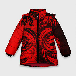 Куртка зимняя для девочки BLACK RED DRAGONS TATOO, цвет: 3D-красный