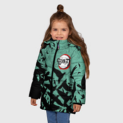 Куртка зимняя для девочки DEMON SLAYER KIMETSU NO YAIBA, цвет: 3D-светло-серый — фото 2