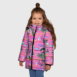 Куртка зимняя для девочки Vaporwave art, цвет: 3D-черный — фото 2