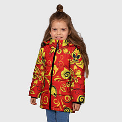 Куртка зимняя для девочки ХОХЛОМА, цвет: 3D-красный — фото 2
