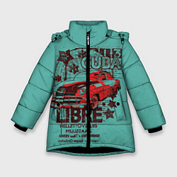 Куртка зимняя для девочки CUBA CAR, цвет: 3D-черный