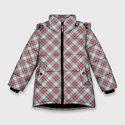 Куртка зимняя для девочки Текстура в клетку, цвет: 3D-черный